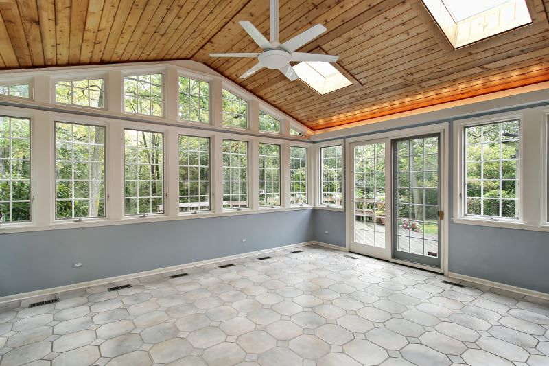 Sunroom with Large Installed Windows
